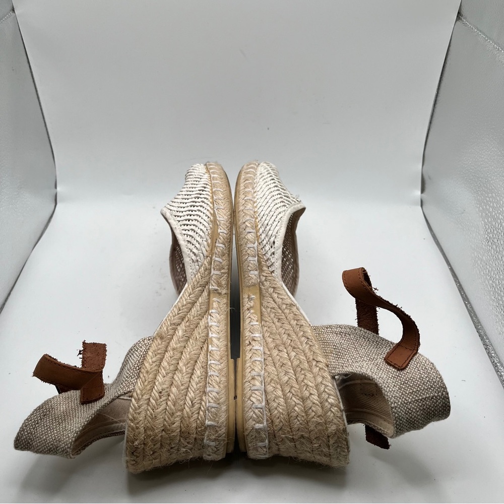 Verbenas MALENA WOVEN white wedge size 40 US 9-9.5 EUC vacation sandals - Picture 9 of 10